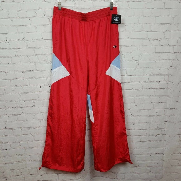 Champion Life Nylon Warm Up Pants In Red  Blue White - Picture 2 of 11